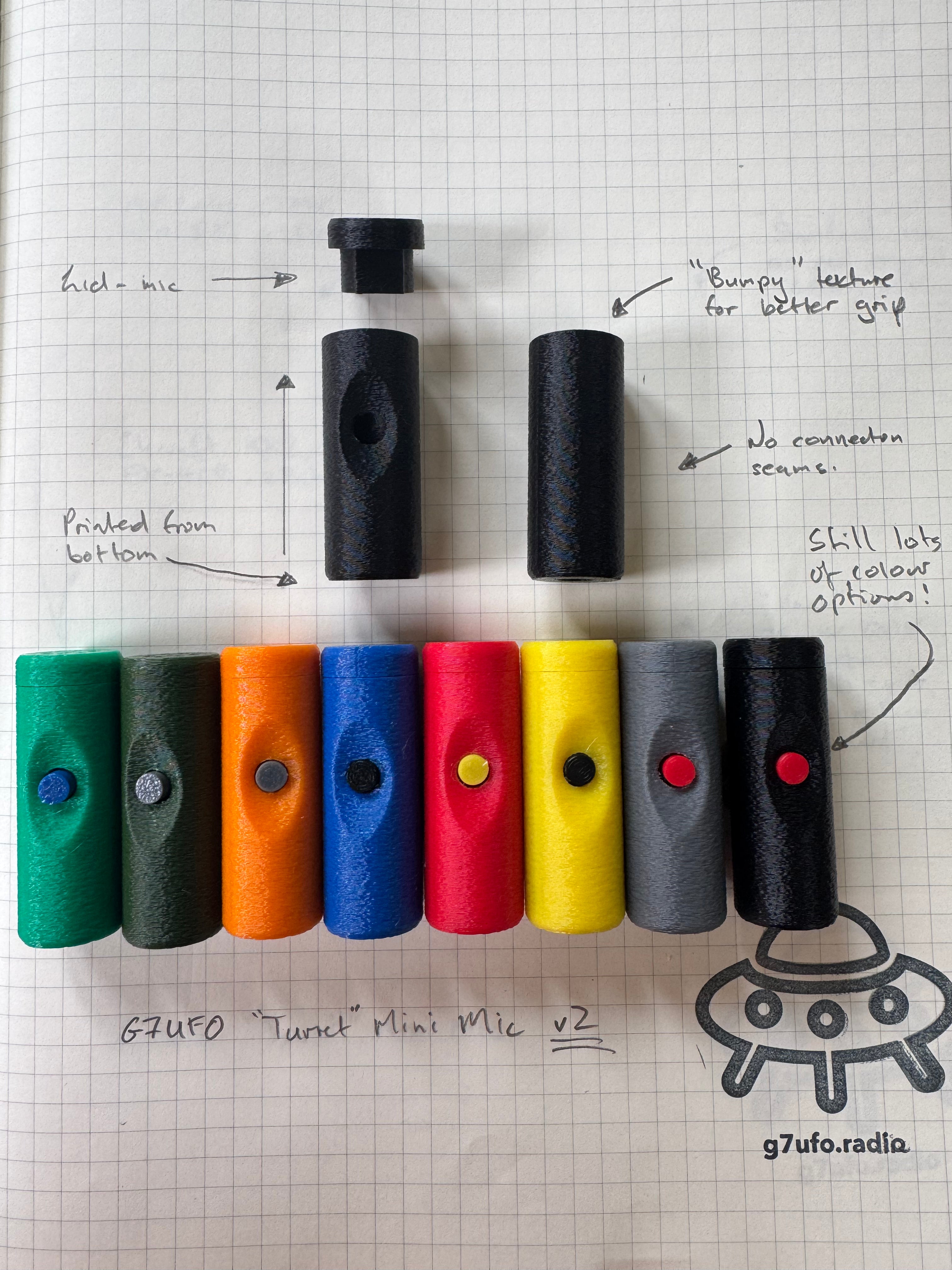 G7UFO Turret Mini Microphone for Elecraft KX2 and KX3