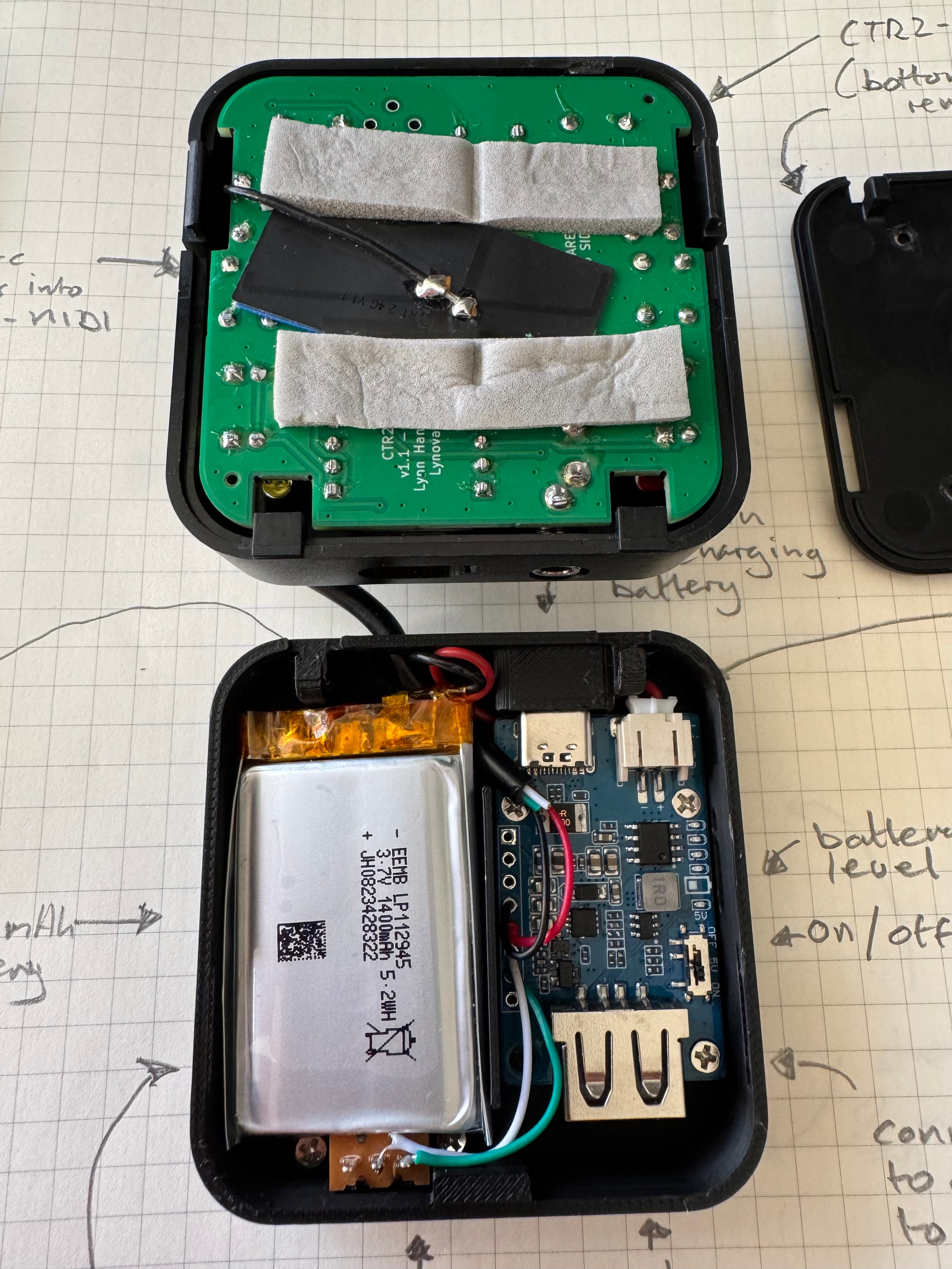 Battery add-on for the Lynovation CTR2-MIDI and CTR2-Micro