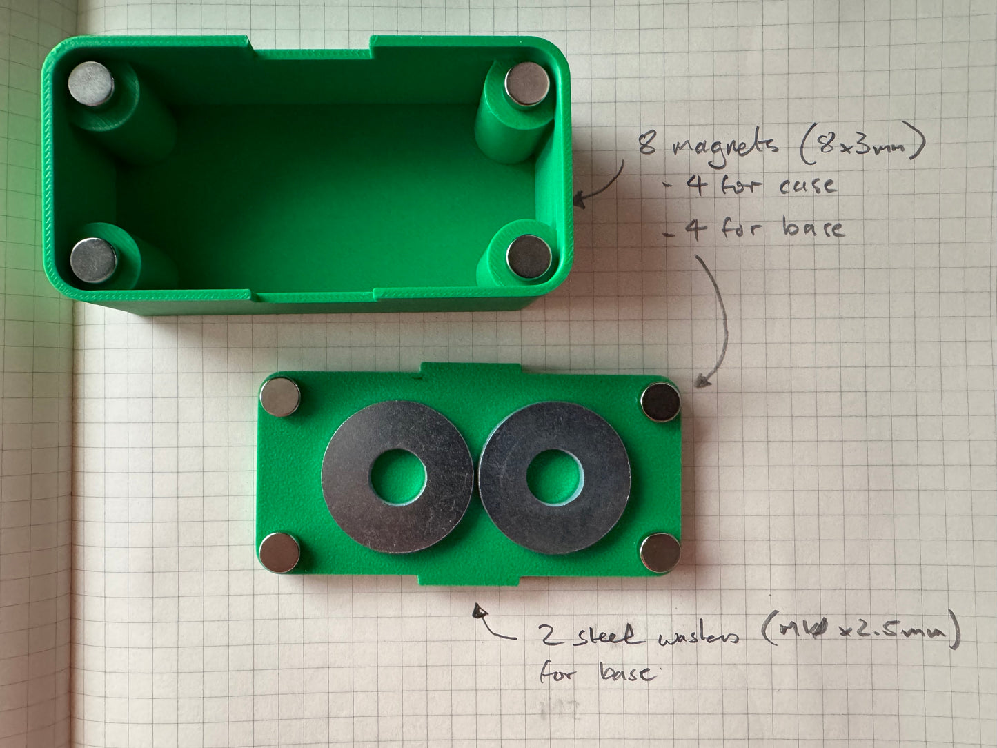 TP-III Case self build: Magnet and washer bundle