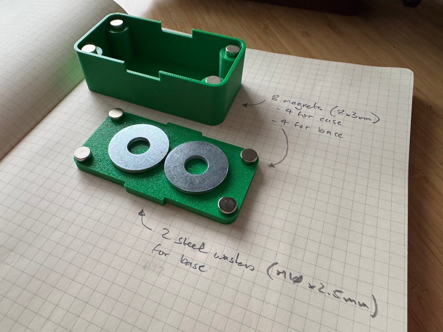 TP-III Case self build: Magnet and washer bundle